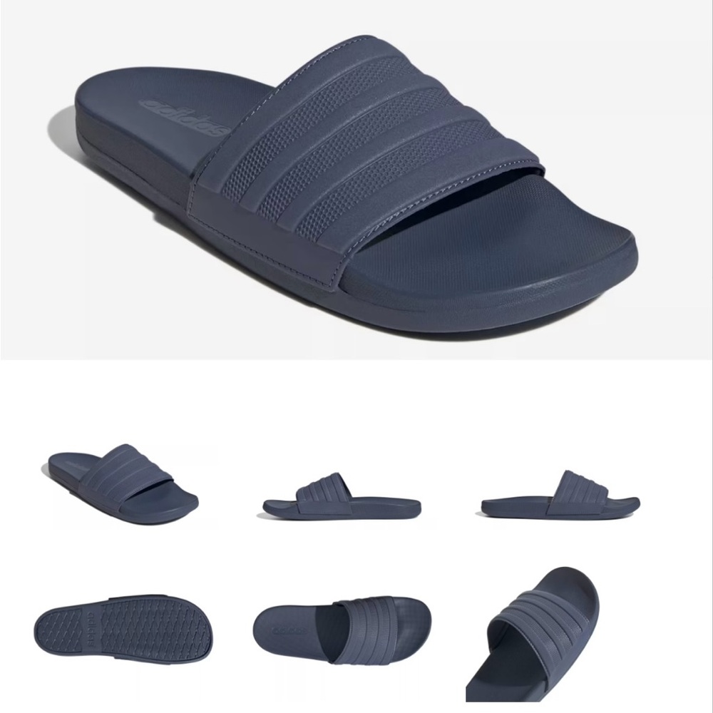 Adidas Men's Dark Blue Slide Sandals